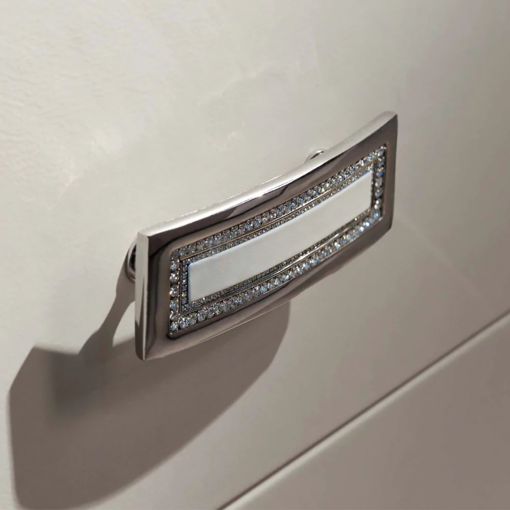 Luxury Modern Ebony &amp; White Leather Sideboard