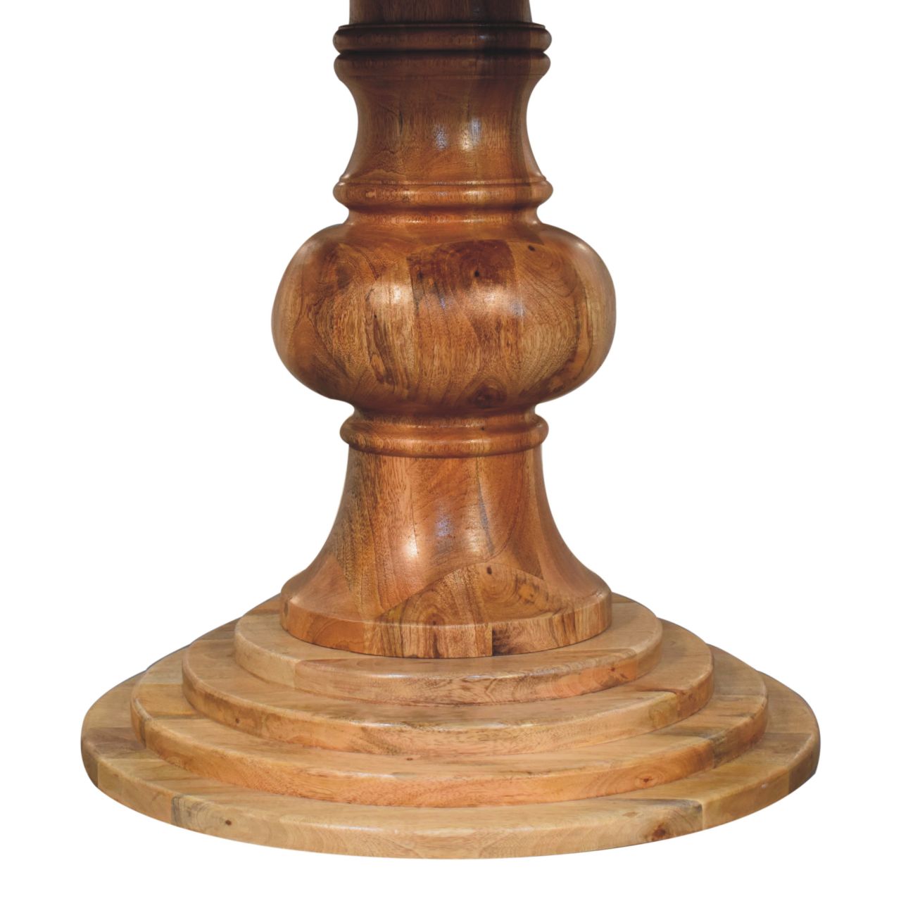 Mango Wood Round Turned Dining Table
