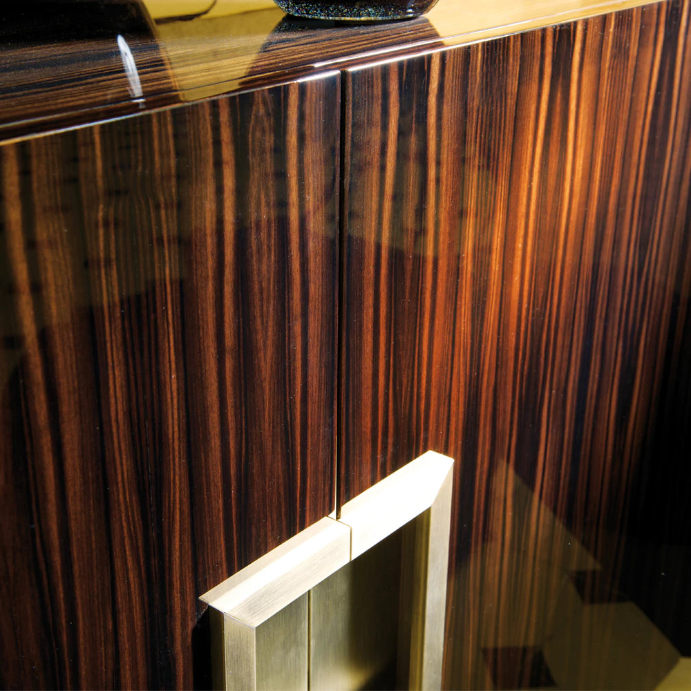 Modern Designer Italian Ebony Veneer Buffet Sideboard