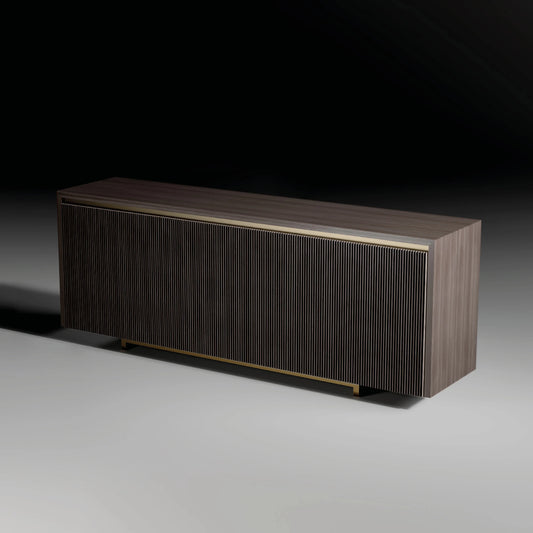 Modern Veneered Ribbed Sideboard