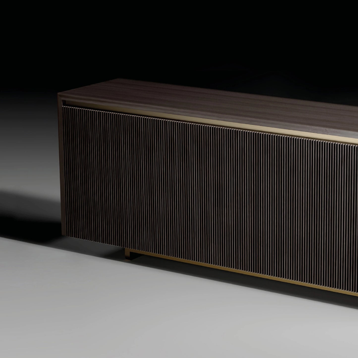 Modern Veneered Ribbed Sideboard