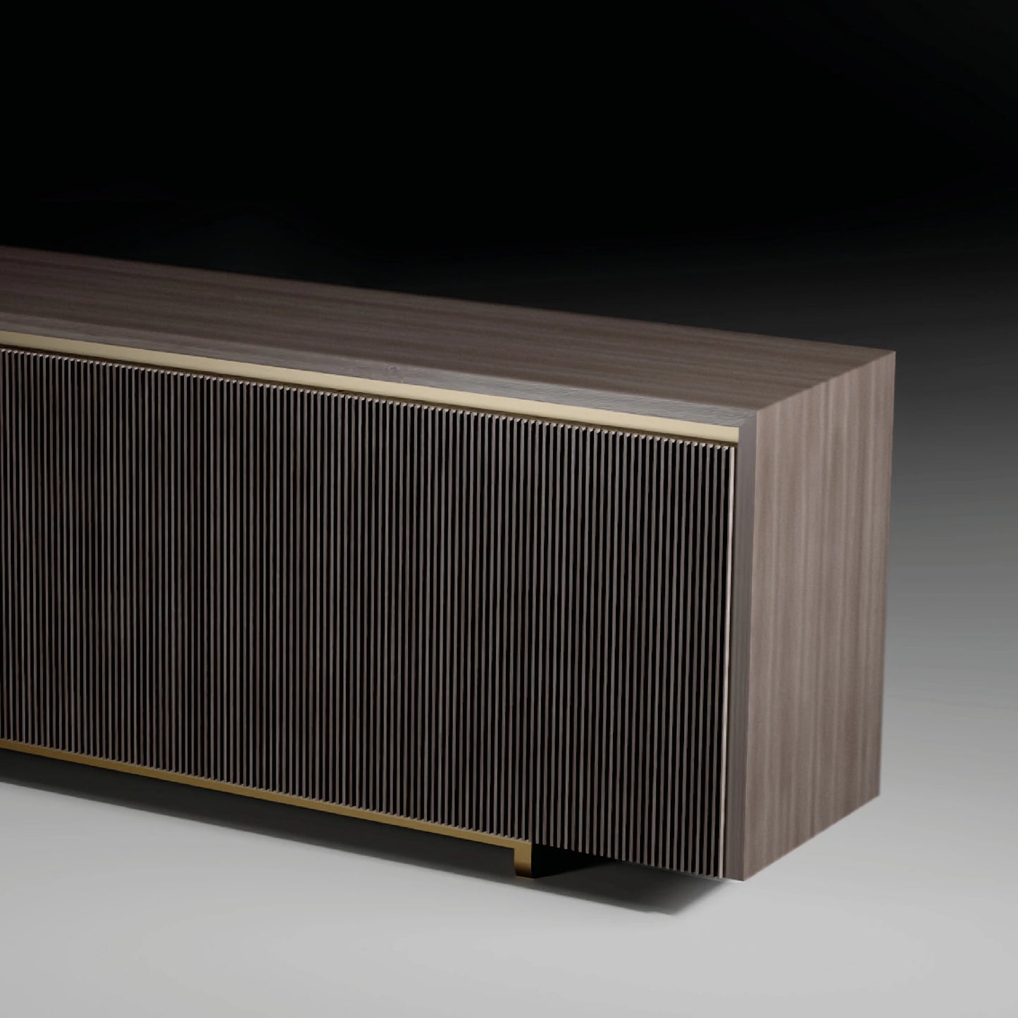 Modern Veneered Ribbed Sideboard