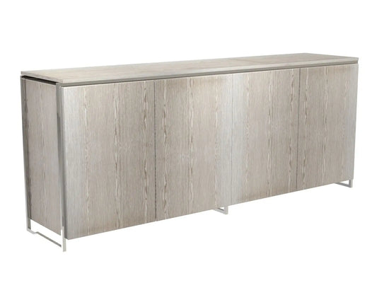 Modern Weathered Oak Veneer Four Door Sideboard