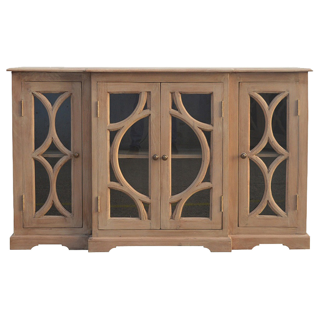 Mango Wood Glazed Carve Media Unit