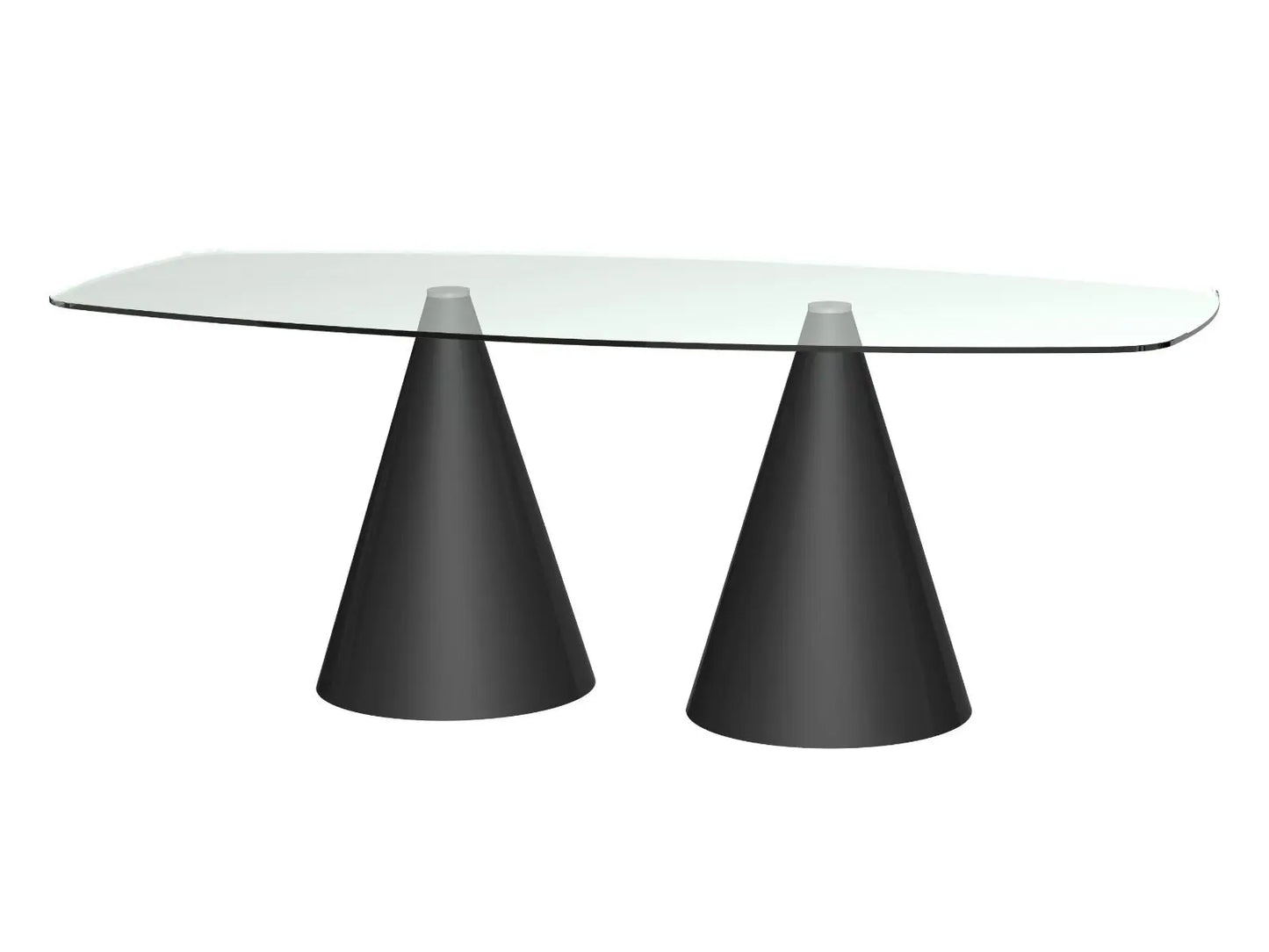 Oscar Rectangular Glass Dining Table – Black Brushed Finish