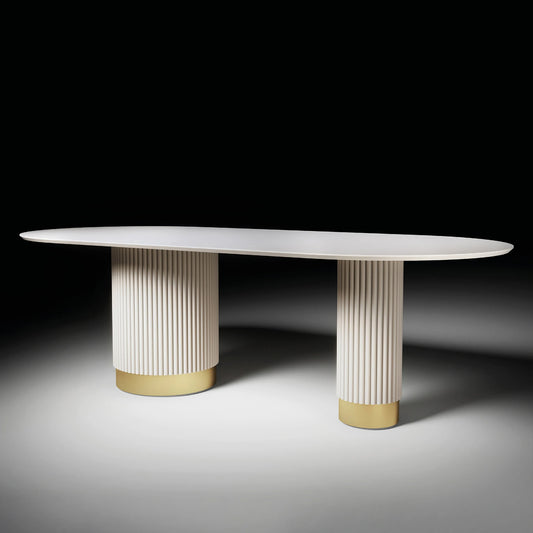 Oval Contemporary Lacquered Dining Table