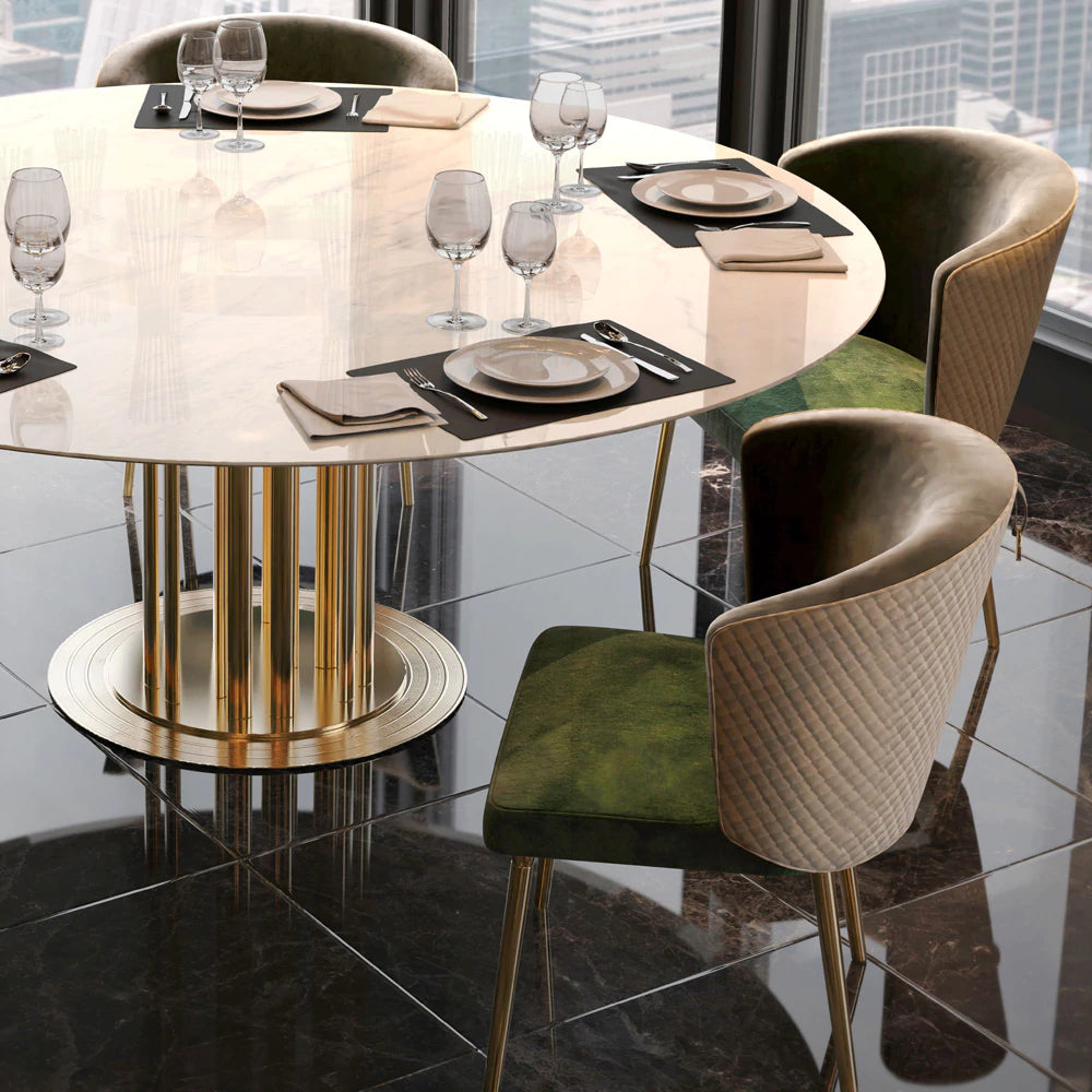 Round Marble Dining Table & Chairs Set