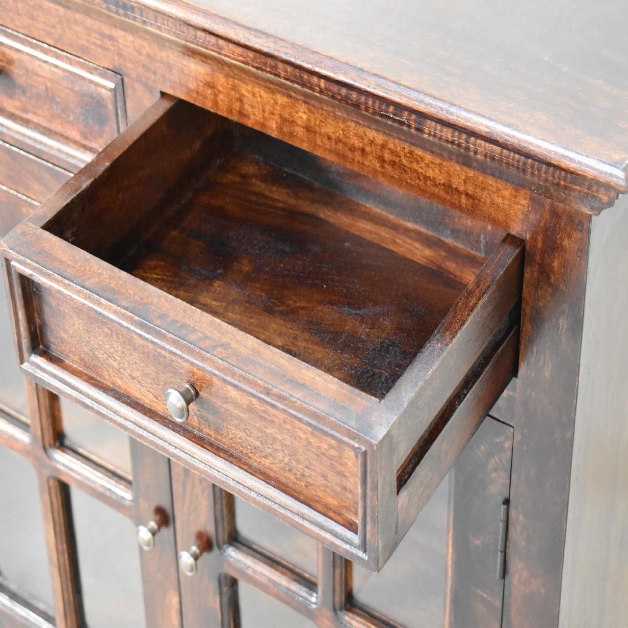 Solid Mango Light Walnut Glazed Sideboard