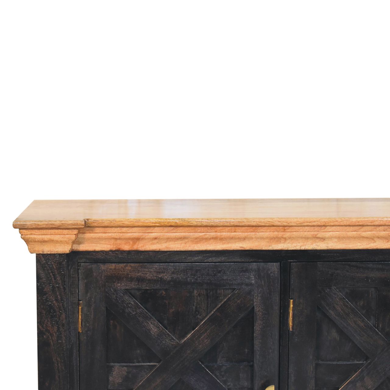 Solid Mango Regal Ash Black Rustic Sideboard