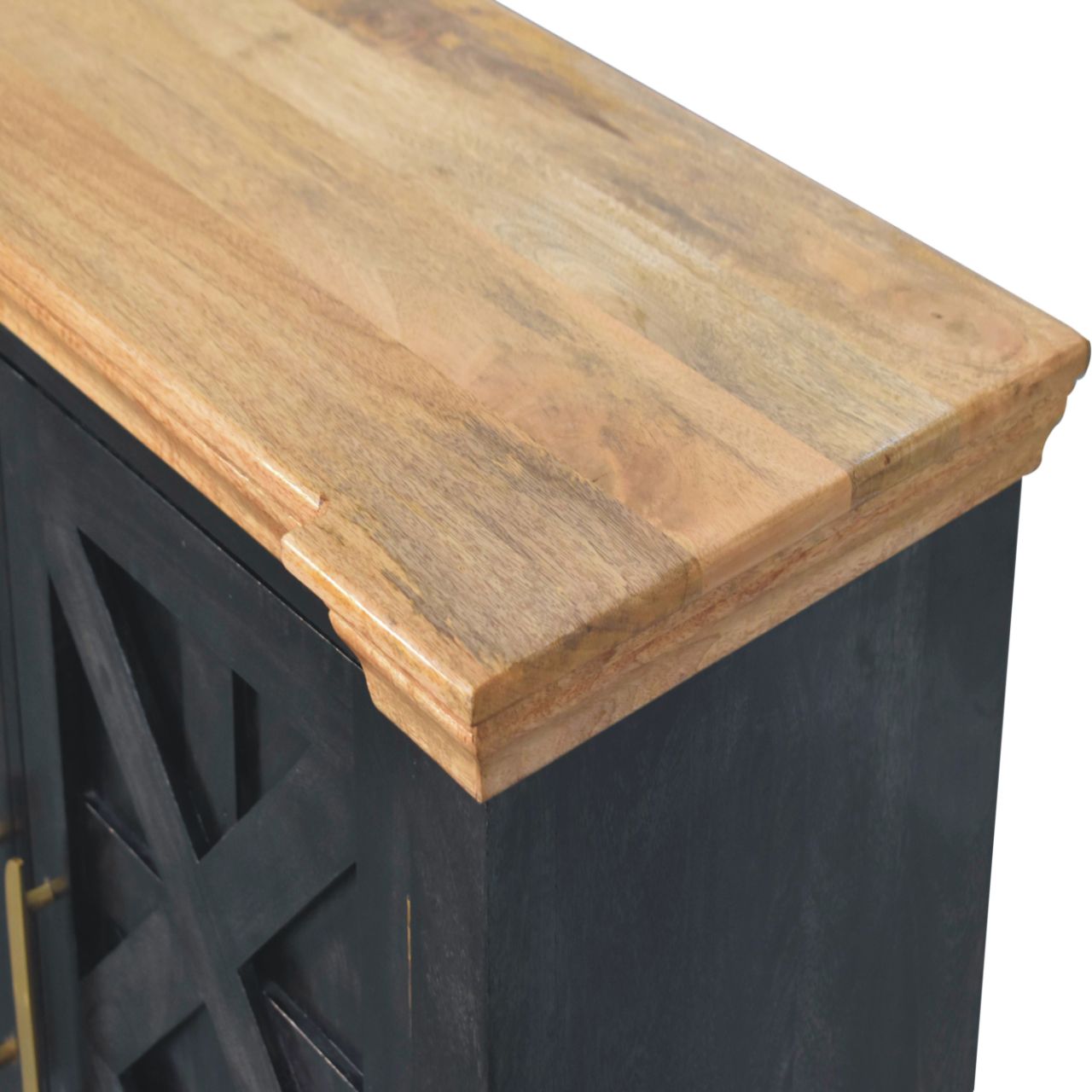 Solid Mango Regal Ash Black Rustic Sideboard