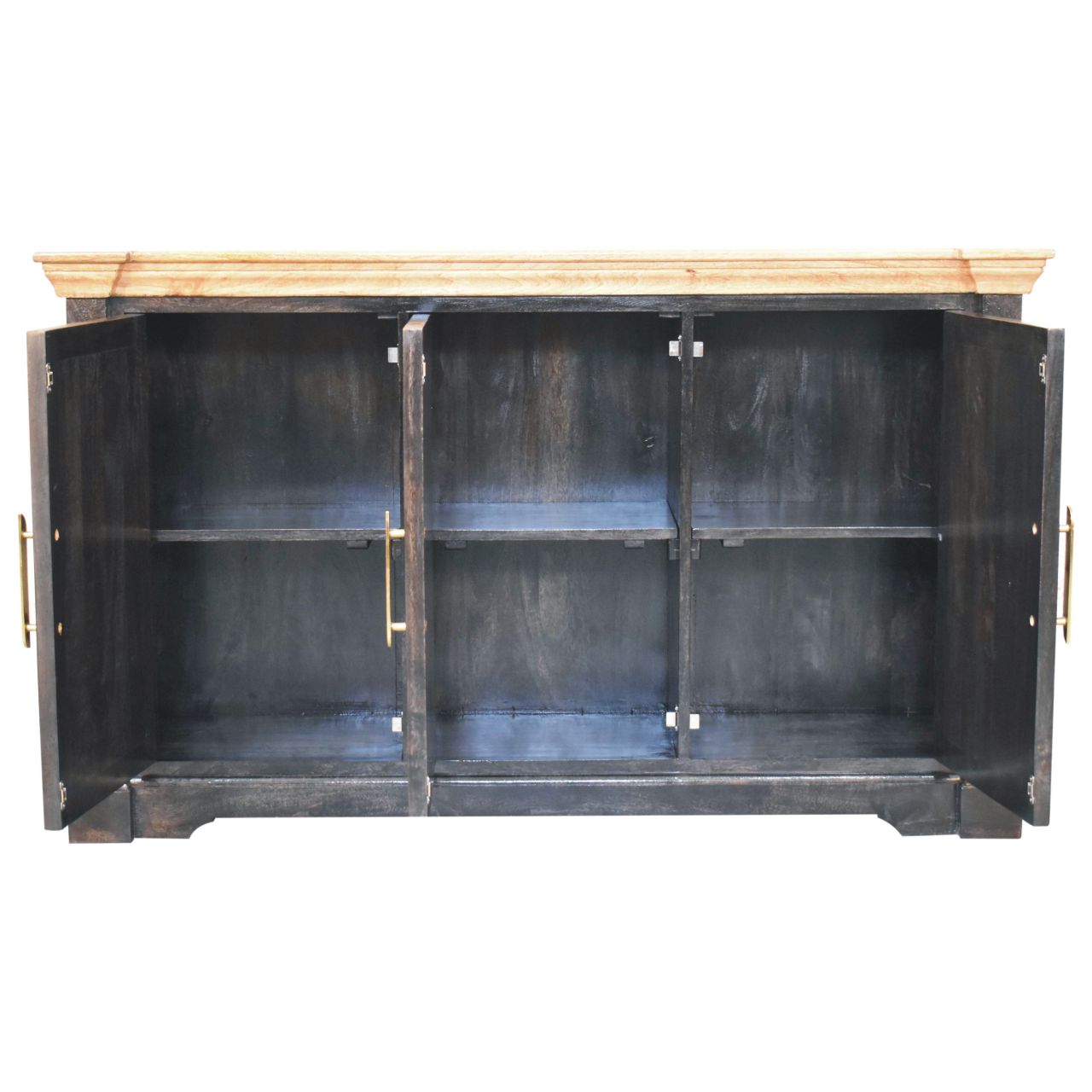 Solid Mango Regal Ash Black Rustic Sideboard